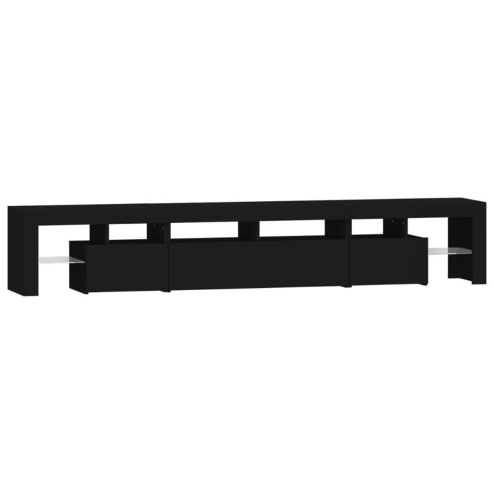 Meuble TV avec lumières LED Noir 230x36,5x40 cm – Image 5