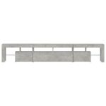 Meuble TV avec lumières LED Gris béton 230x36,5x40 cm – Image 7