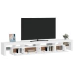 Meuble TV avec lumières LED Blanc 260x36,5x40 cm – Image 4