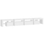 Meuble TV avec lumières LED Blanc 260x36,5x40 cm – Image 6