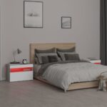 Tables de chevet 2 pcs et lumières LED Sonoma gris 60x35x40 cm – Image 4