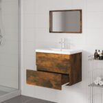 Meubles de salle de bain Chêne fumé Bois d'ingénierie – Image 2