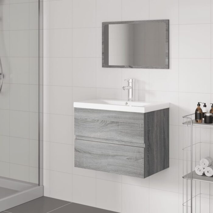Meubles de salle de bain Sonoma gris Bois d'ingénierie – Image 1