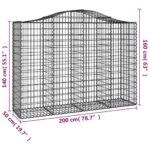 Panier de gabions arqué 200x50x140/160 cm Fer galvanisé – Image 3