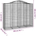Panier de gabions arqué 200x50x160/180 cm Fer galvanisé – Image 3