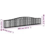 Panier de gabions arqué 400x30x60/80 cm Fer galvanisé – Image 3