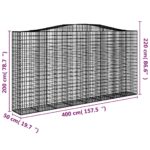 Panier de gabions arqué 400x50x200/220 cm Fer galvanisé – Image 3