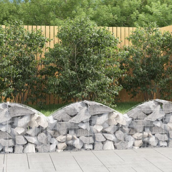 Panier de gabions arqué 100x30x40/60 cm Fer galvanisé – Image 1