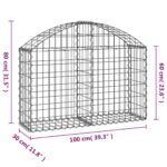 Panier de gabions arqué 100x30x60/80 cm Fer galvanisé – Image 3