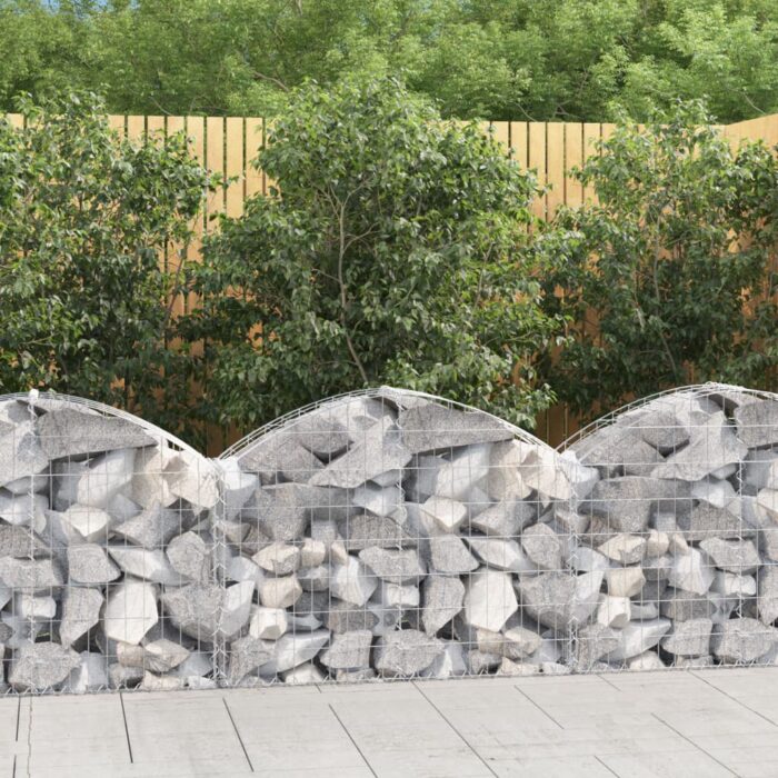 Panier de gabions arqué 100x30x60/80 cm Fer galvanisé – Image 1