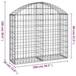 Panier de gabions arqué 100x30x80/100 cm Fer galvanisé – Image 3
