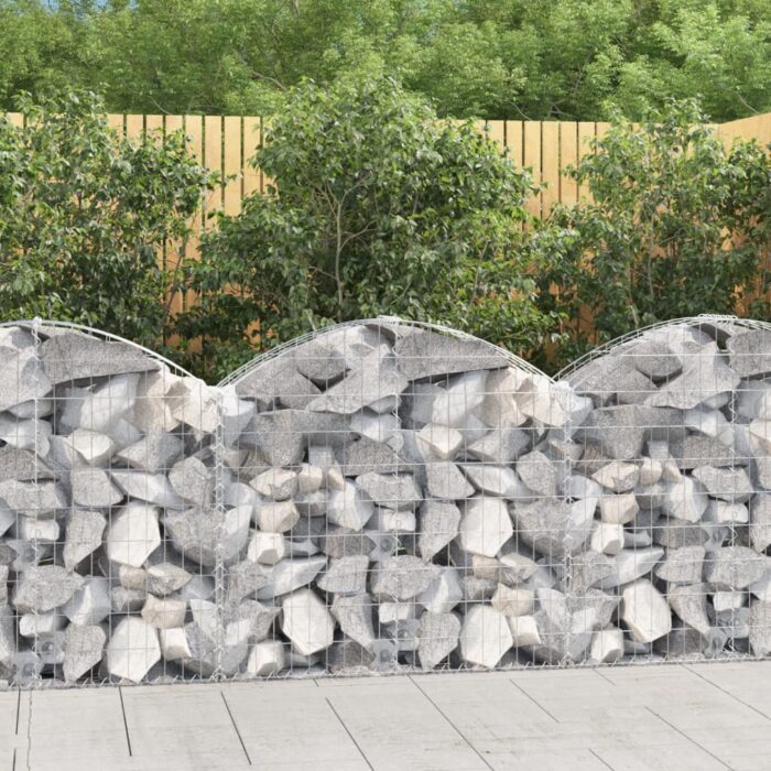 Panier de gabions arqué 100x30x80/100 cm Fer galvanisé – Image 1
