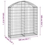 Panier de gabions arqué 100x30x100/120 cm Fer galvanisé – Image 3