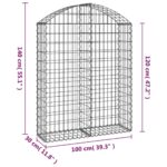 Panier de gabions arqué 100x30x120/140 cm Fer galvanisé – Image 3