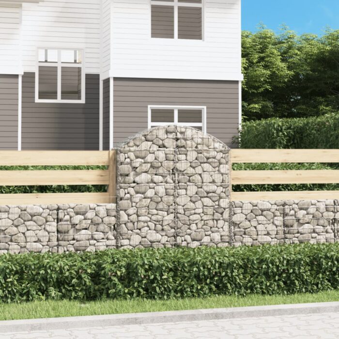 Panier de gabions arqué 100x30x120/140 cm Fer galvanisé – Image 1