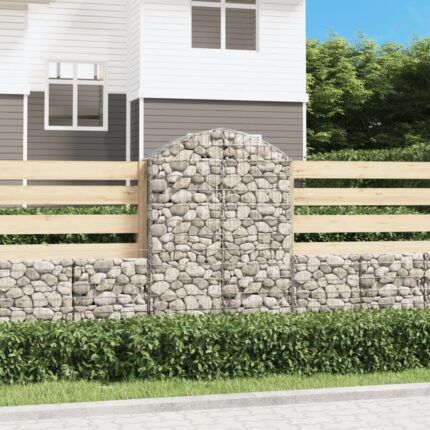 Panier de gabions arqué 100x30x140/160 cm Fer galvanisé