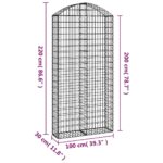 Panier de gabions arqué 100x30x200/220 cm Fer galvanisé – Image 3