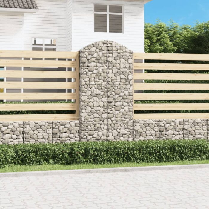 Panier de gabions arqué 100x30x200/220 cm Fer galvanisé – Image 1