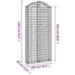 Panier de gabions arqué 100x30x220/240 cm Fer galvanisé – Image 3