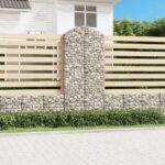Panier de gabions arqué 100x30x220/240 cm Fer galvanisé