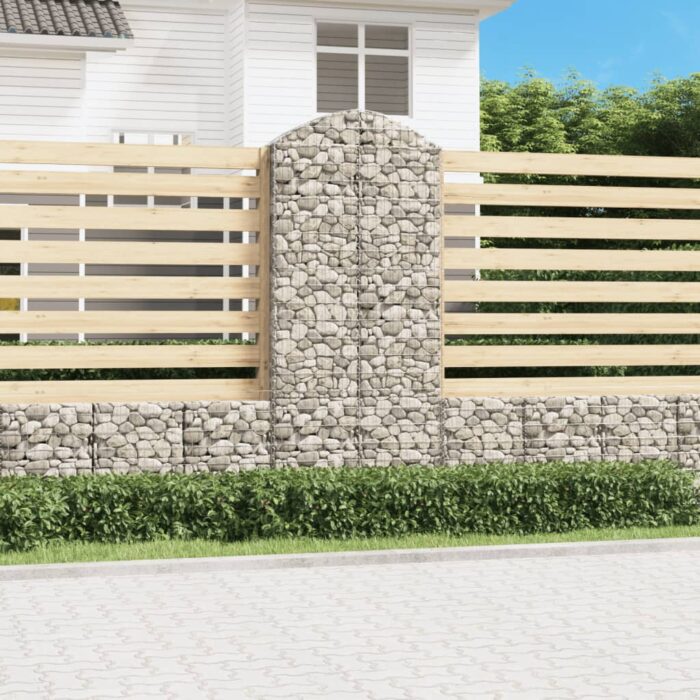 VXL8720845650940_m_en_hd_1.jpg Panier de gabions arqué 100x30x220/240 cm Fer galvanisé – Image 1