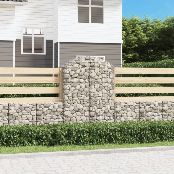 Panier de gabions arqué 100x50x140/160 cm Fer galvanisé – Image 1