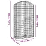 Panier de gabions arqué 100x50x180/200 cm Fer galvanisé – Image 3