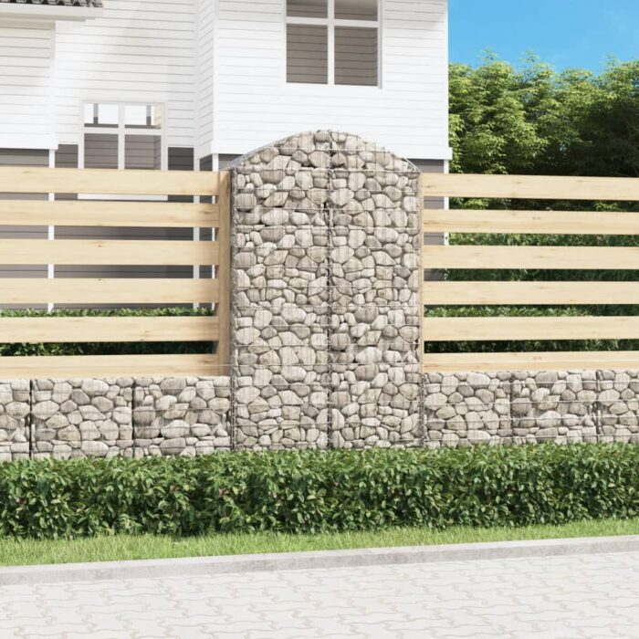 Panier de gabions arqué 100x50x180/200 cm Fer galvanisé – Image 1