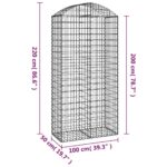 Panier de gabions arqué 100x50x200/220 cm Fer galvanisé – Image 3