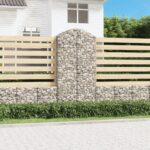 Panier de gabions arqué 100x50x200/220 cm Fer galvanisé