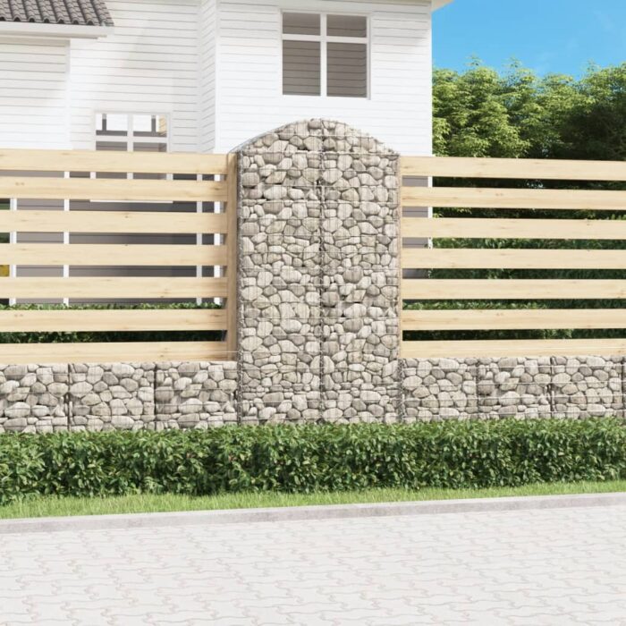 Panier de gabions arqué 100x50x200/220 cm Fer galvanisé – Image 1