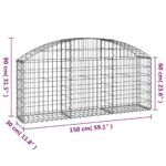 Panier de gabions arqué 150x30x60/80 cm Fer galvanisé – Image 3