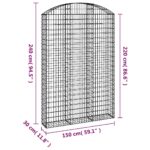 Panier de gabions arqué 150x30x220/240 cm Fer galvanisé – Image 3