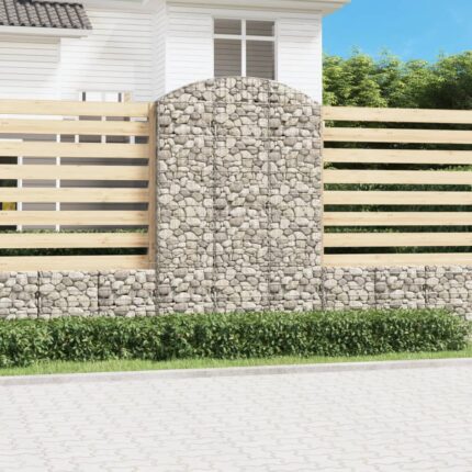 Panier de gabions arqué 150x30x220/240 cm Fer galvanisé
