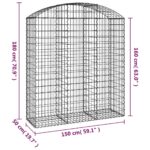 Panier de gabions arqué 150x50x160/180 cm Fer galvanisé – Image 3