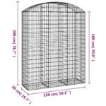 Panier de gabions arqué 150x50x180/200 cm Fer galvanisé – Image 3