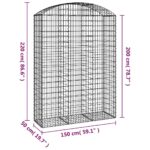 Panier de gabions arqué 150x50x200/220 cm Fer galvanisé – Image 3