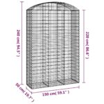 Panier de gabions arqué 150x50x220/240 cm Fer galvanisé – Image 3