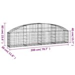 Panier de gabions arqué 200x30x40/60 cm Fer galvanisé – Image 3
