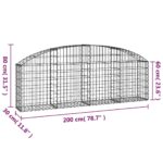 Panier de gabions arqué 200x30x60/80 cm Fer galvanisé – Image 3