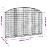 Panier de gabions arqué 200x30x120/140 cm Fer galvanisé – Image 3