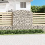 Panier de gabions arqué 200x30x200/220 cm Fer galvanisé