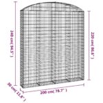 Panier de gabions arqué 200x30x220/240 cm Fer galvanisé – Image 3