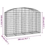Panier de gabions arqué 200x50x120/140 cm Fer galvanisé – Image 3