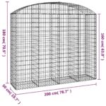 Panier de gabions arqué 200x50x160/180 cm Fer galvanisé – Image 3