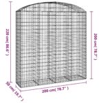 Panier de gabions arqué 200x50x200/220 cm Fer galvanisé – Image 3