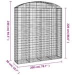 Panier de gabions arqué 200x50x220/240 cm Fer galvanisé – Image 3
