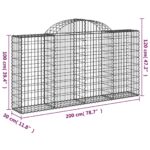 Panier de gabions arqué 200x30x100/120 cm Fer galvanisé – Image 3