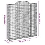 Panier de gabions arqué 200x30x220/240 cm Fer galvanisé – Image 3