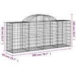 Panier de gabions arqué 200x50x80/100 cm Fer galvanisé – Image 3